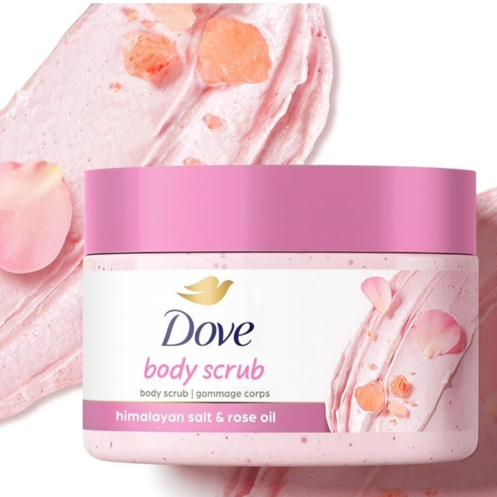 Dove Exfoliating Body Scrub Himalayan Salt And Rose Oil 10.5 oz New